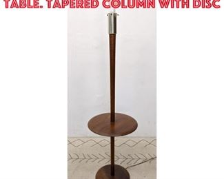 Lot 365 Danish Modern Teak Lamp Table. Tapered column with disc