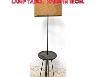 Lot 377 Mid Century Modern Lamp Table. Hairpin Iron. 