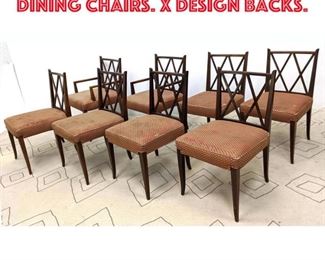 Lot 380 Set 8 Tommi Parzinger Dining Chairs. X design backs.