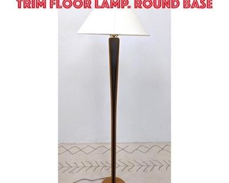 Lot 386 Modernist Wood Black trim Floor Lamp. Round base
