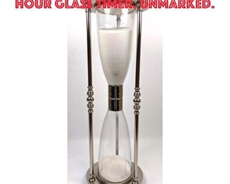 Lot 396 large 24 inch Chromed Hour Glass Timer. Unmarked.