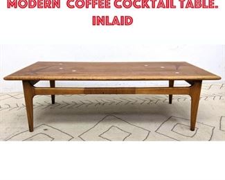 Lot 399 LANE Mid Century Modern Coffee Cocktail Table. Inlaid