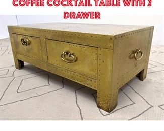Lot 403 SARRIED Brass Bound Coffee Cocktail Table with 2 Drawer