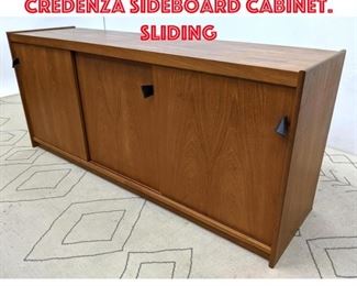 Lot 415 Danish Modern Teak Credenza Sideboard Cabinet. Sliding 