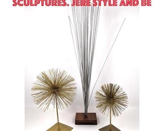 Lot 424 3pcs Modernist Style Wire Sculptures. Jere style and Be