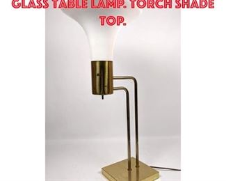 Lot 430 Decorator Brass and Glass Table Lamp. Torch shade top. 