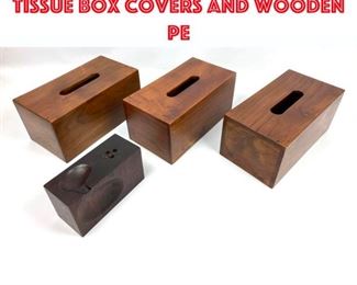 Lot 432 3 Studio Artisan wooden tissue box covers and wooden Pe