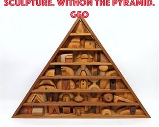 Lot 445 DAN MILLER Wood Wall Sculpture. WITHON THE PYRAMID. Geo