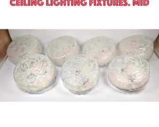 Lot 453 7pc 12 inch clear glass ceiling lighting fixtures. Mid 