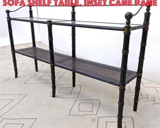 Lot 454 Regency Style Console Sofa Shelf Table. Inset Cane Pane