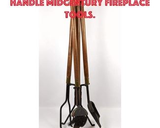Lot 456 Set of Seymour Wood handle Midcentury Fireplace tools.