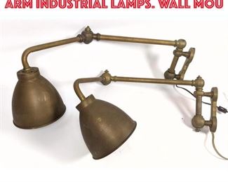Lot 475 Pair Vintage Brass Swing Arm Industrial Lamps. Wall mou