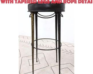 Lot 479 French Style Bar Stool with Tapered Legs and Rope Detai