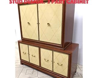 Lot 480 Parzinger Style Cabinet. Stud design. 2 Part cabinet 