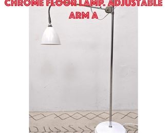 Lot 481 Modernist White and Chrome Floor Lamp. Adjustable arm a