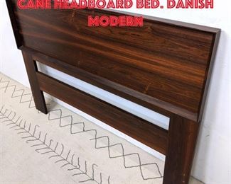Lot 494 Reversible Rosewood Cane Headboard Bed. Danish Modern