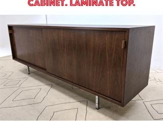 Lot 493 Florence Knoll Credenza Cabinet. Laminate Top. 