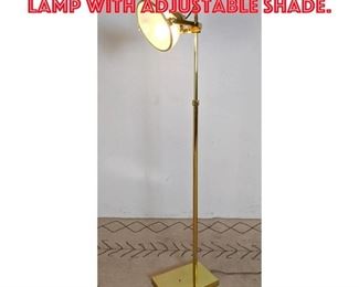 Lot 497 Brass and Glass Floor Lamp with Adjustable Shade. 