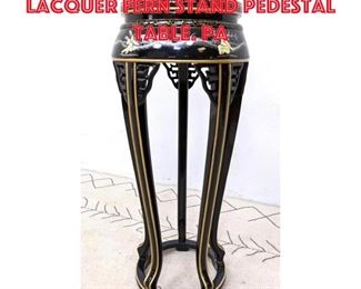 Lot 498 Asian Style Black Lacquer Fern Stand Pedestal Table. Pa