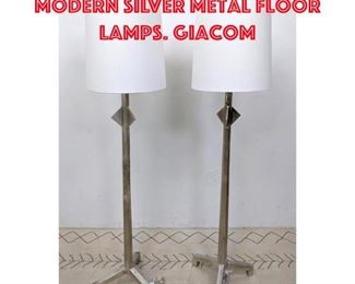 Lot 508 Pr Contemporary Modern Silver Metal Floor Lamps. Giacom