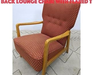 Lot 516 Mid Century Modern Tall Back Lounge Chair with Flared T