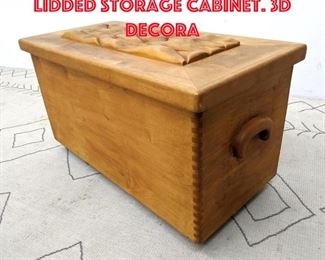 Lot 521 Craftsman Wood Trunk. Lidded Storage Cabinet. 3D decora