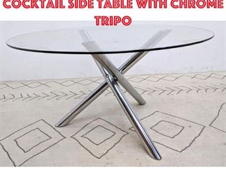 Lot 528 Midcentury Chrome cocktail side table with Chrome Tripo