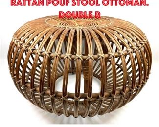 Lot 533 FRANCO ALBINI Woven Rattan Pouf Stool Ottoman. Double r