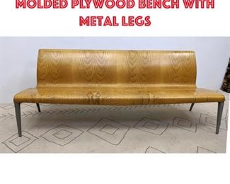 Lot 534 Andreu World SPAIN Molded plywood bench with metal legs