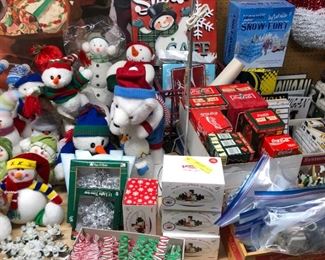 More Christmas, stuffed snowmen and Coca-Cola items.