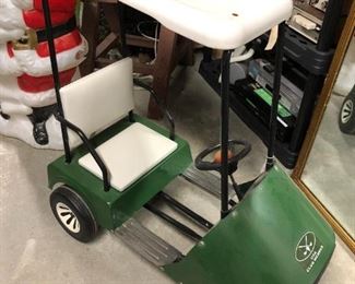 Golf cart pedal car.