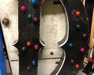 Large Metal old English “D” with colored lights (electric).