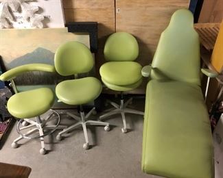 Matching dental chair and office chairs.