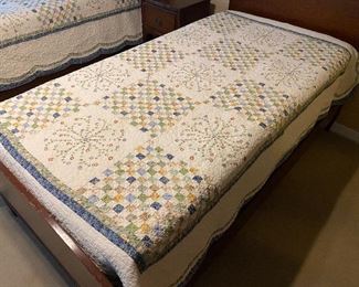 Twin Bed Linens - Includes: Quilted Comforter, Sheets, Pillow Cases, etc...This is linens for (2) Twin Beds
