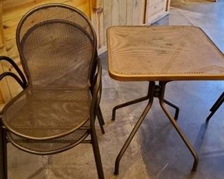 2ft x 2ft Metal Patio Table With 2 Chairs