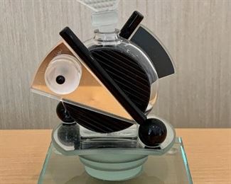 Item 33:  George Ponzini Art Glass Modernist Perfume Bottle - 4.5": $75