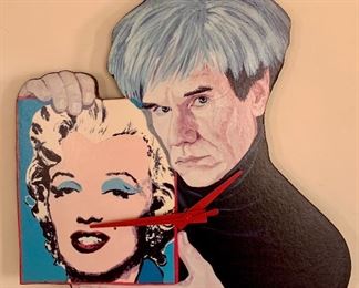Item 60:  Marilyn Monroe and Andy Warhol Pop Art Clock LTD Ed. - 12" x 12.75": $235