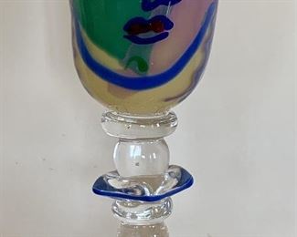 Item 61:  Signed Art Glass Goblet - 7": $45
