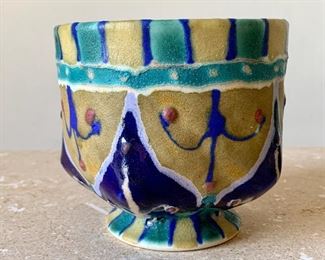 Item 66:  Pretty little studio pottery vessel, signed - 4.5" x 4": $35