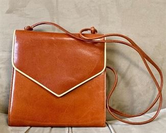 Item 175:  Carel Crossbody Bag, Brown with Ivory Accents: $35