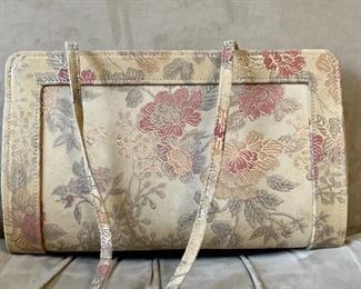 Item 188:  Michelle La Londe Tan with Pink Flowers: $125