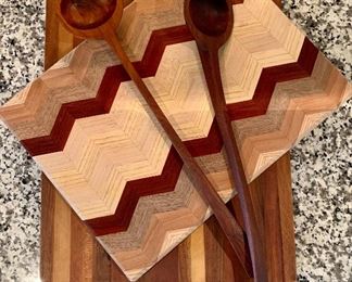Item 106:  Two Great Cutting Boards & Two Spoons: $45