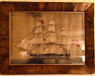Early Needlework Depicting Ship