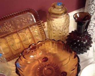 Amber bowl and tray