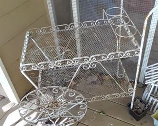 Wrought iron tea cart