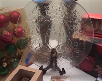 Christmas plate, ornaments, and more
