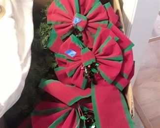 Christmas bows and garland