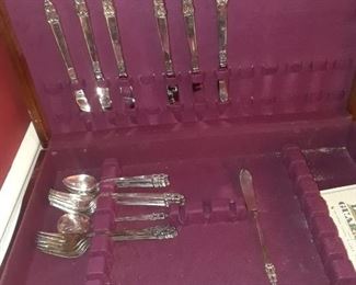 Silverplated Rogers flatware in box