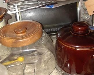 Cookie jar and Sears electric bean pot