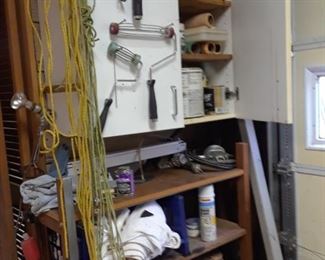 Rollers, paint, cords and more